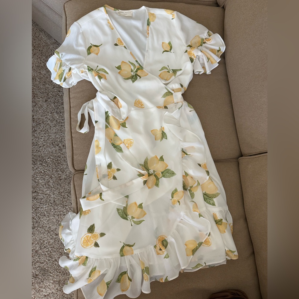 Rachel Parcell Lemon Print Ruffle Dress - Picture 2 of 6